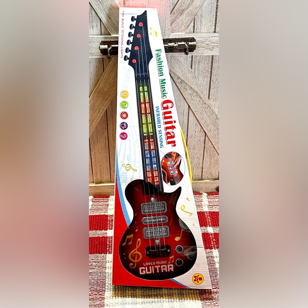 M SANMERSEN Kids Light-up 4 String Electric Guitar